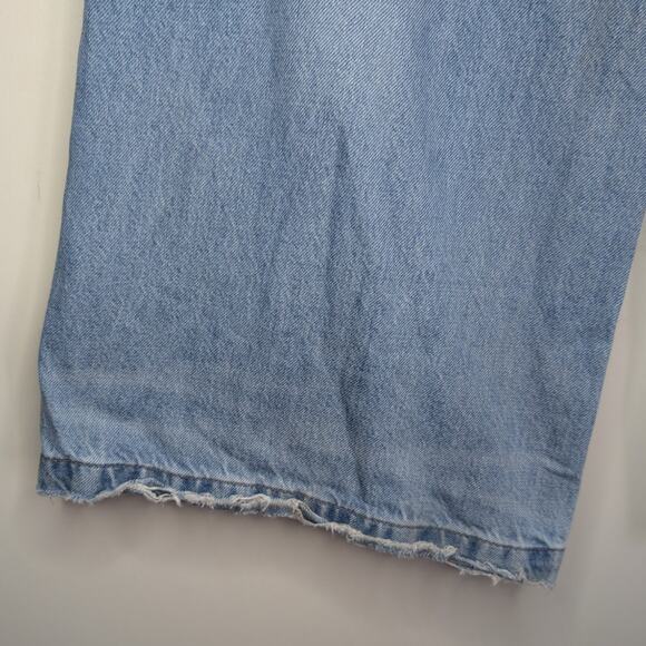 Frame Denim Skater High Rise Wide Leg Loose Fit Jeans in Light Blue Wash Size 23 - Picture 6 of 9